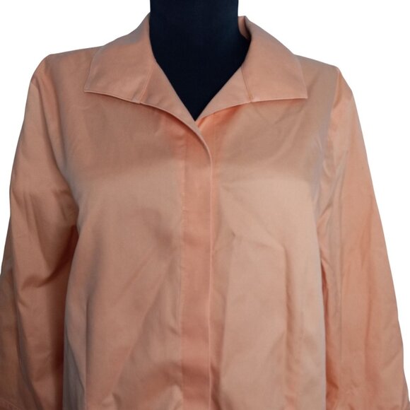 Chicos Size 2 Large Blouse Womens Orange No Iron Cotton - Picture 2 of 12